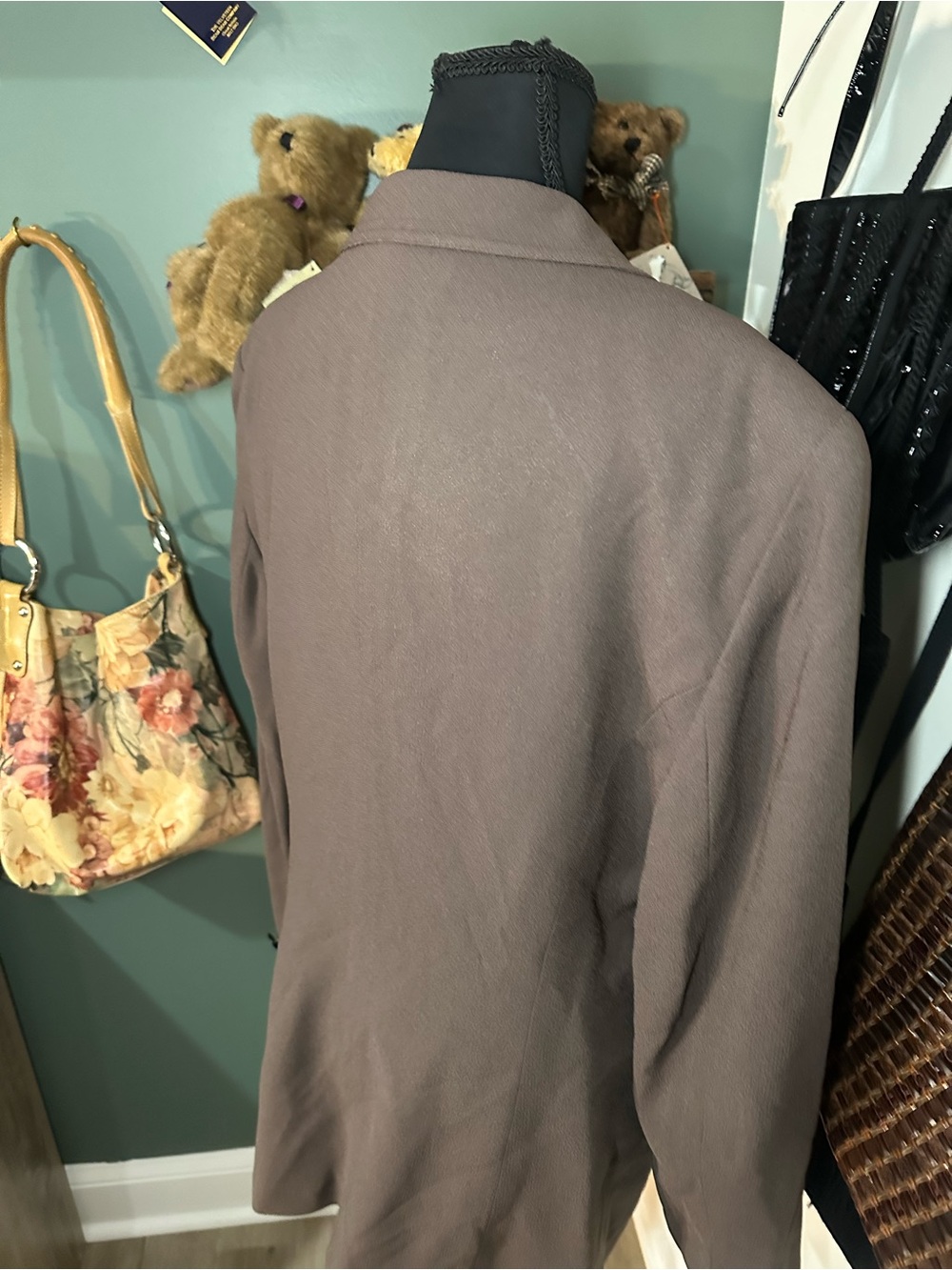 Vintage 90s Christian Dior Tailored Blazer Made in USA Taupe - Picture 6 of 7